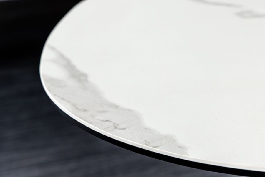 Ława stolik Marvelous 90 cm ceramiczny marmur biały - Invicta Interior
