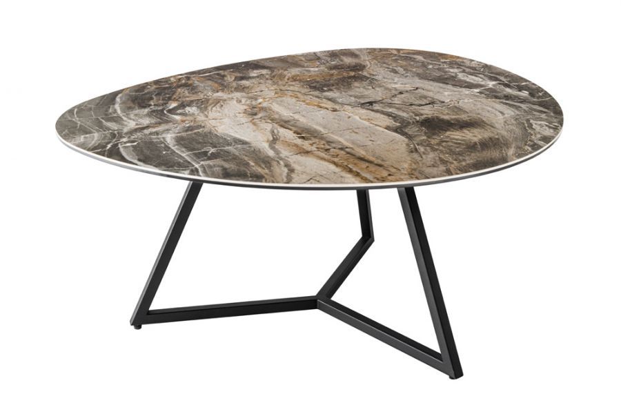 Ława stolik Marvelous 90 cm ceramiczny marmur taupe - Invicta Interior