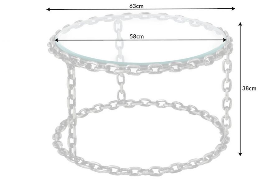 Ława stolik szklany Chains 65cm - Invicta Interior