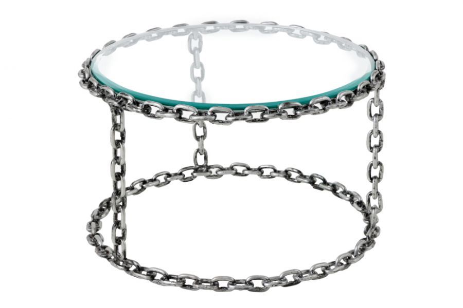 Ława stolik szklany Chains 65cm - Invicta Interior