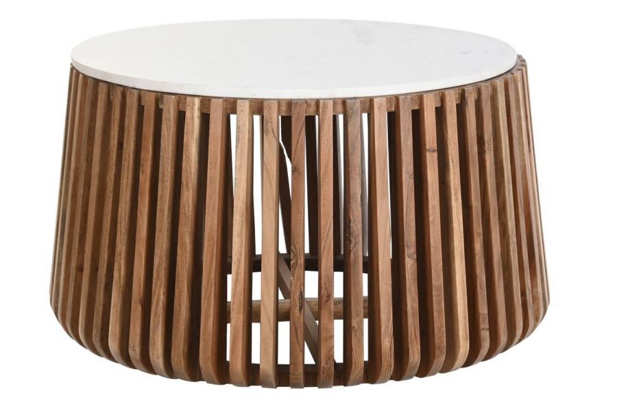 Ława Stripes jasny marmur drewno mango 85 cm - Item International