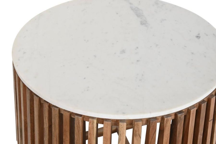 Ława Stripes jasny marmur drewno mango 85 cm - Item International