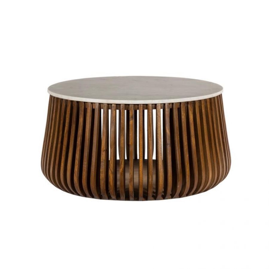 Ława Stripes marmur drewno mango 90 cm - Item International