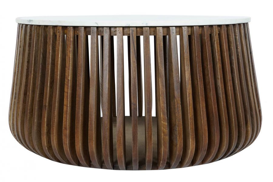 Ława Stripes marmur drewno mango 90 cm - Item International