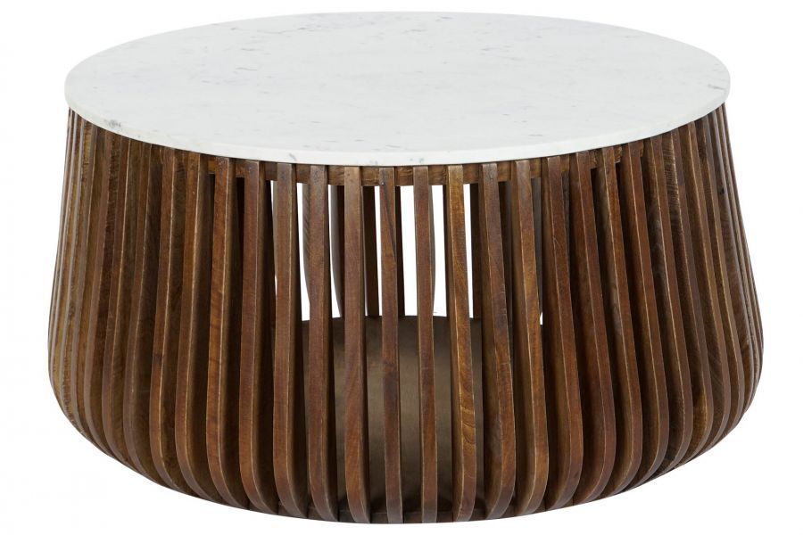 Ława Stripes marmur drewno mango 90 cm - Item International