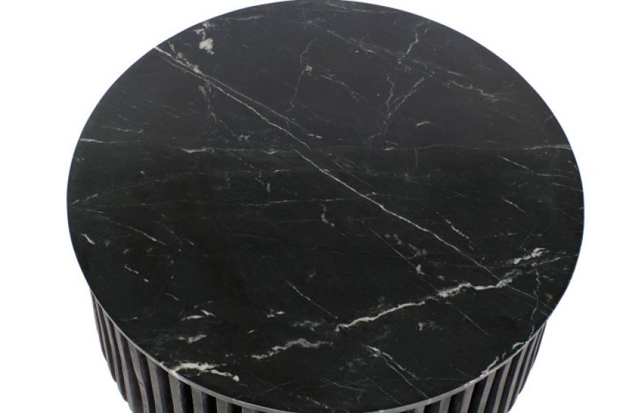 Ława Stripes marmur drewno mango 90 cm czarna - Item International