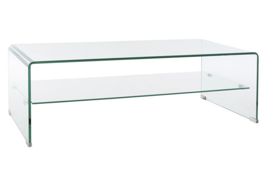 Ława szklana Clear Club 120 cm z półką