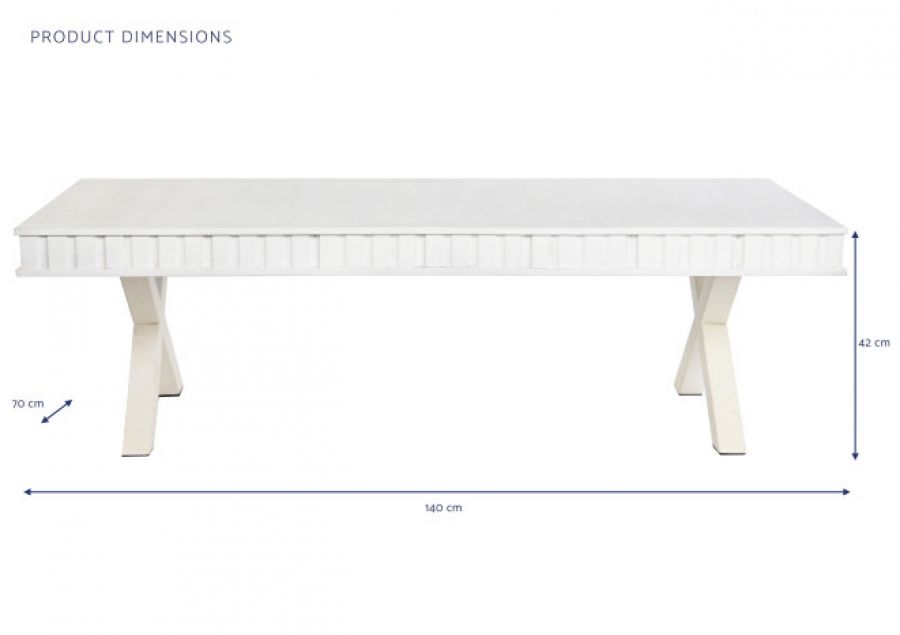 Ława White Riviera z drewna mango - Item International