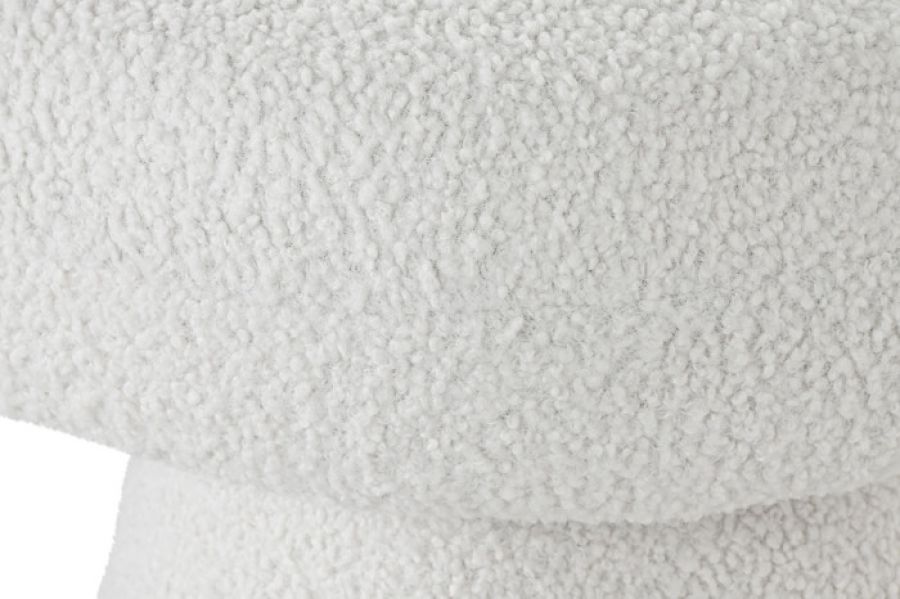 Ławka długi puf Japandi boucle biała - Item International