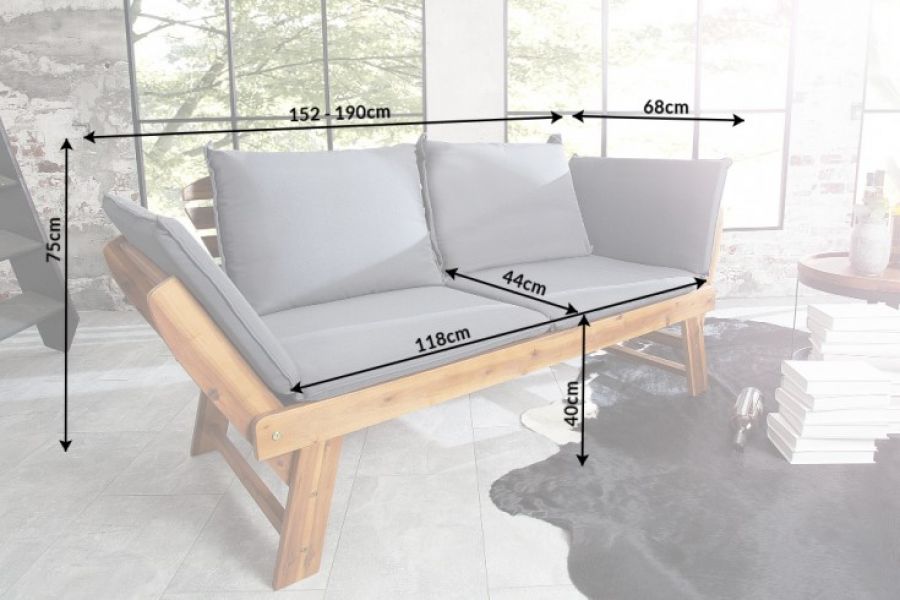 Sofa ogrodowa Modular drewno akacjowe natur - Invicta Interior