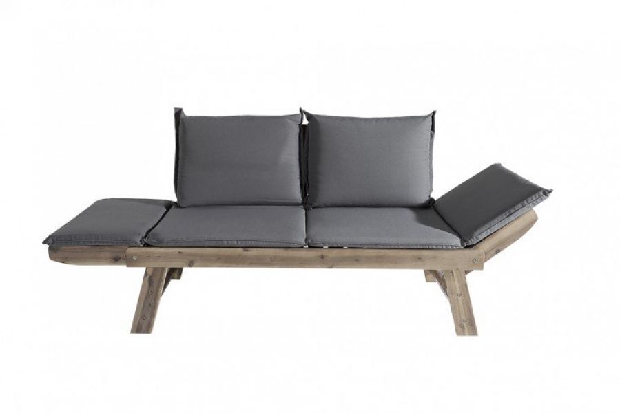 Sofa ogrodowa Modular drewno akacjowe szara - Invicta Interior