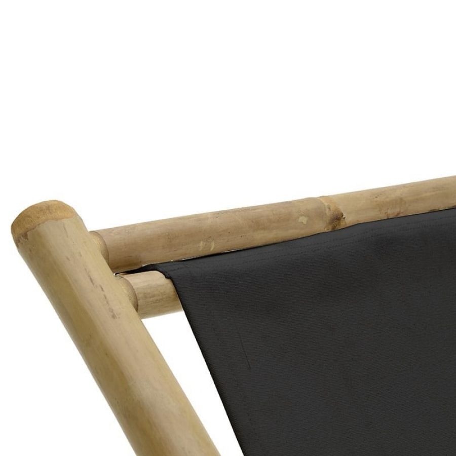 Leżak Boho bambusowy elegant czarny
