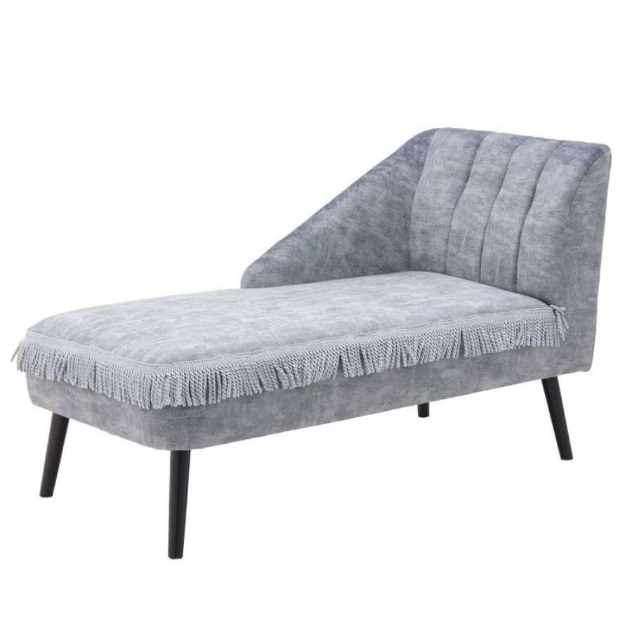 Leżanka Szezlong z Frędzlami szara - Inart