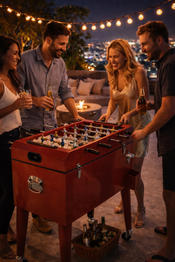 Lodówka retro Football Bar czerwona