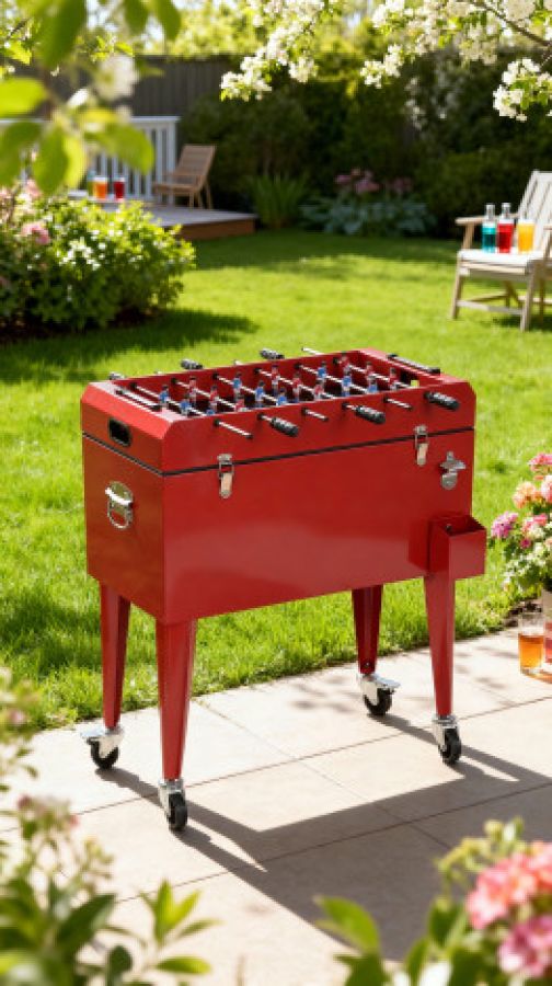 Lodówka retro Football Bar czerwona