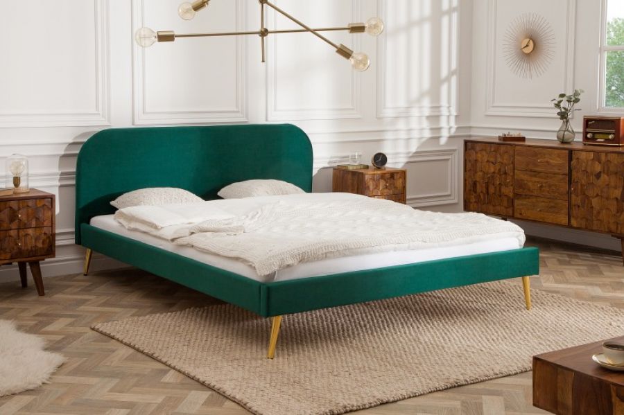 Łóżko Famous 140x200 cm zielone szmaragdowe - Invicta Interior