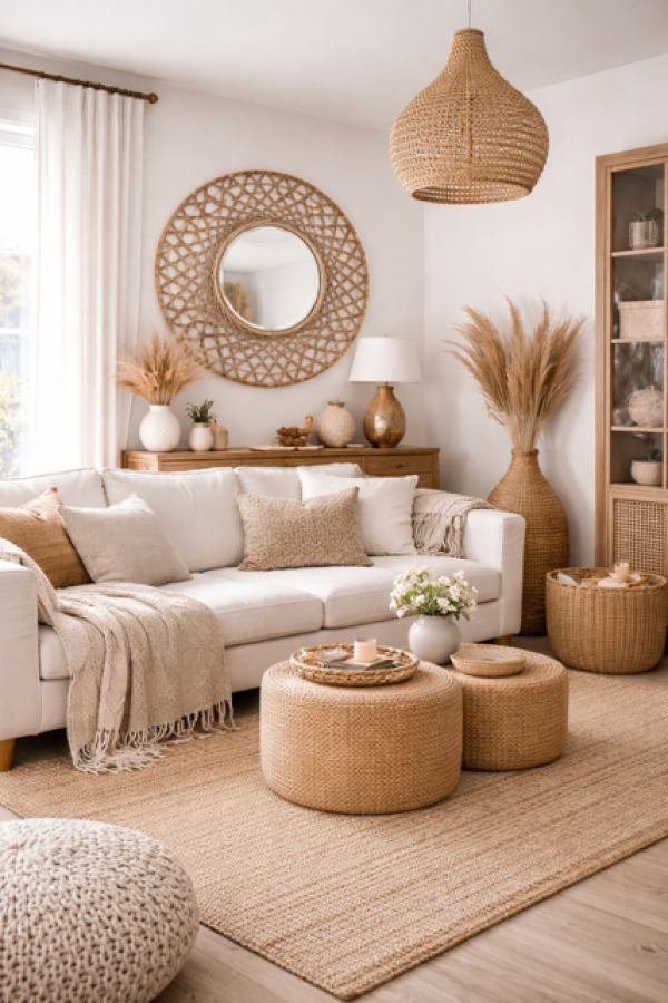 Lustro Boho Magic natur 60cm - Inart