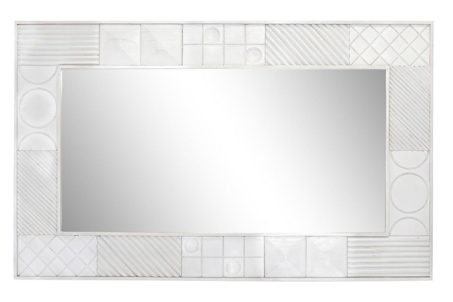 Lustro do komody drewnianej Diamond białej - Item International