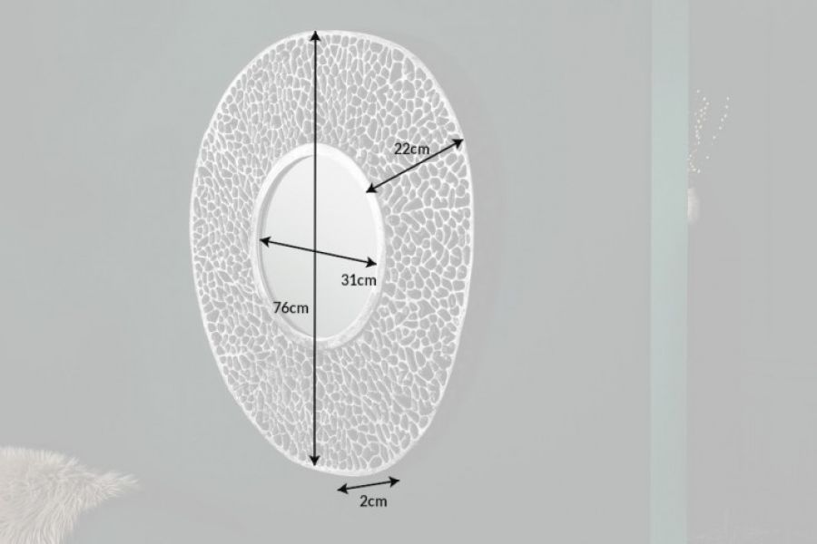 Lustro Leaf S 76cm srebrne - Invicta Interior