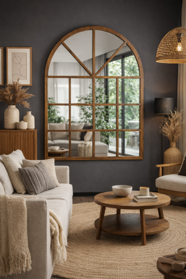 Lustro Okno weneckie drewniane duże 186 cm - Item International