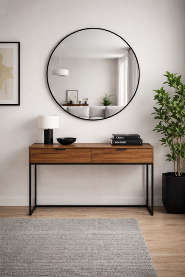 Lustro okrągłe czarne 76cm - Atmosphera