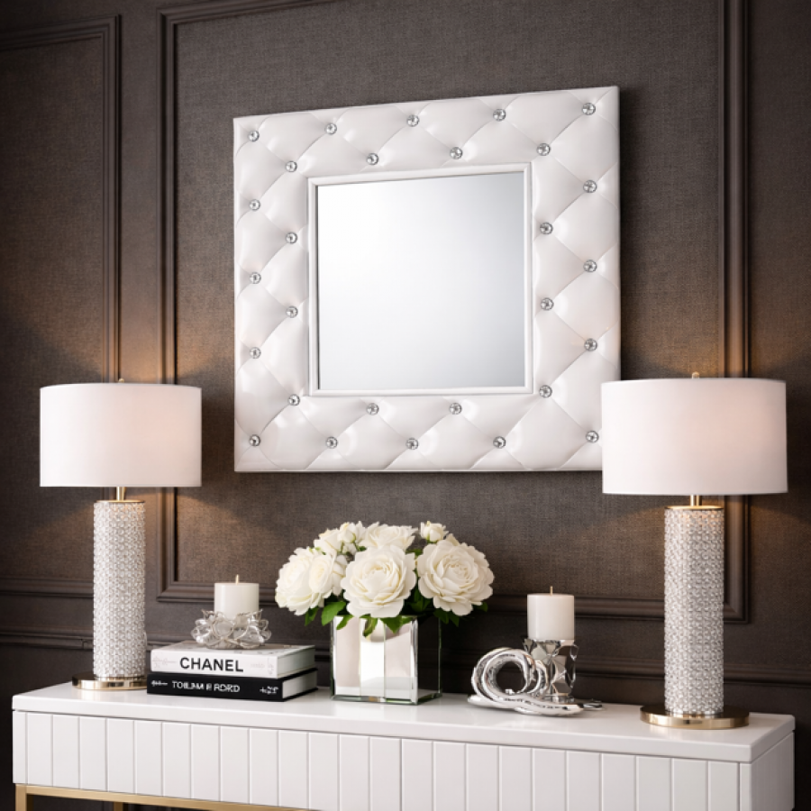 Lustro Oxford białe 70x70