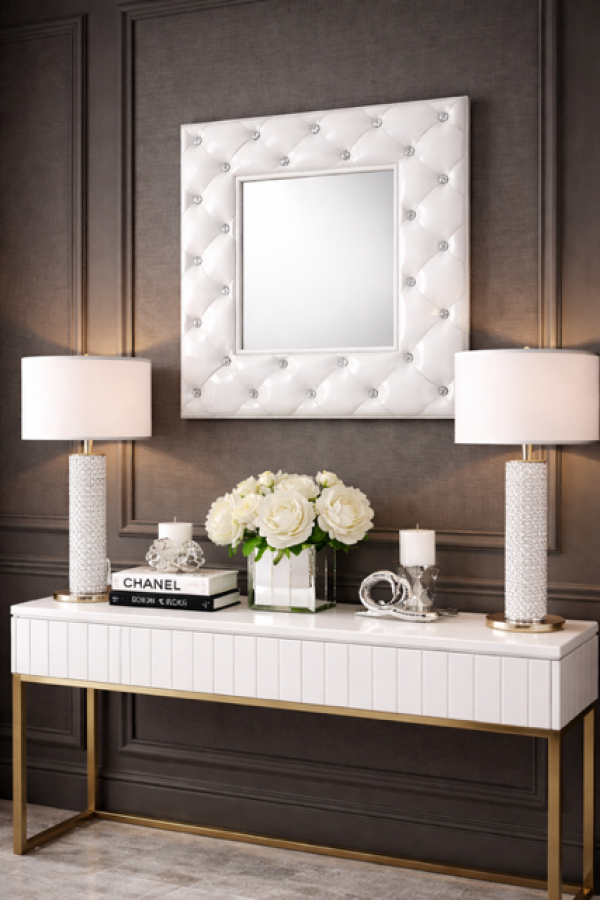 Lustro Oxford białe 70x70