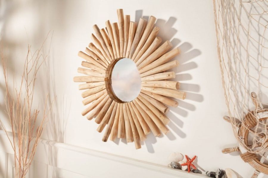 Lustro Riverside 60 cm drewno teak  - Invicta Interior