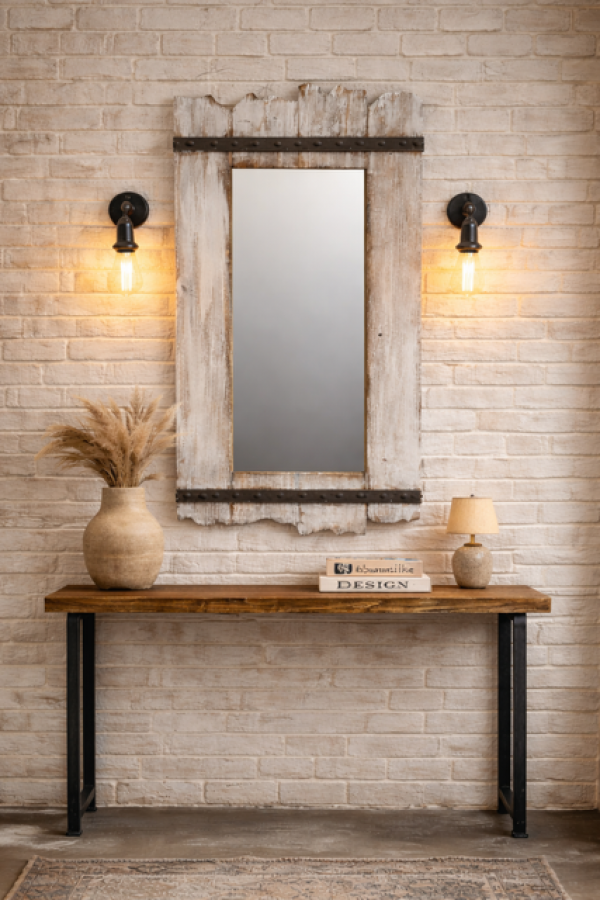 Lustro Vintage drewniane - Inart