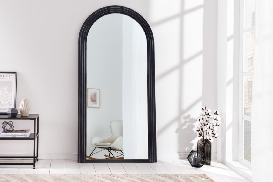 Lustro Wave Art Deco czarne - Invicta Interior
