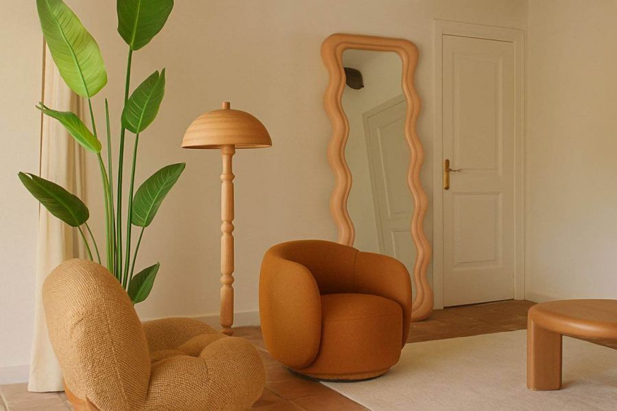 Lustro Wave Fala orange - Invicta Interior