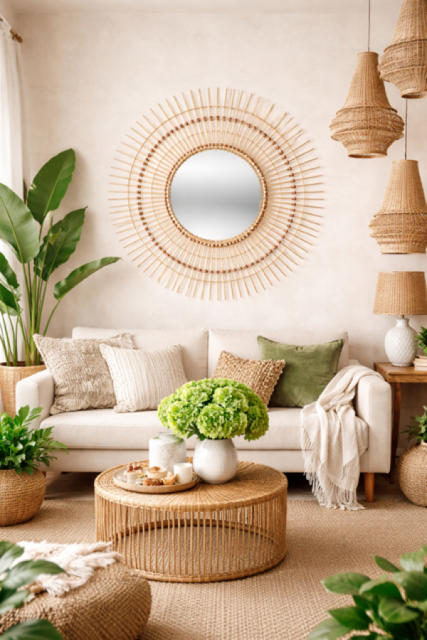 Lustro z perełkami 76cm - Atmosphera