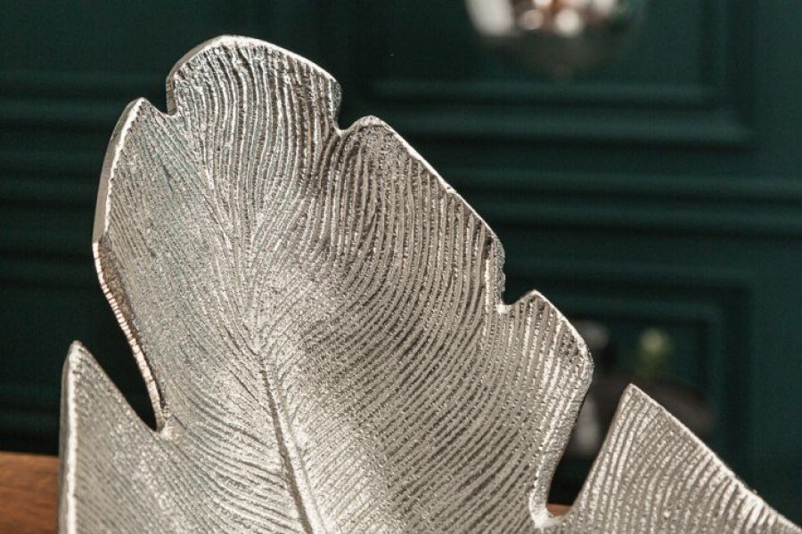 Misa dekoracyjna Pióro Silver Leaf srebrna - Invicta Interior