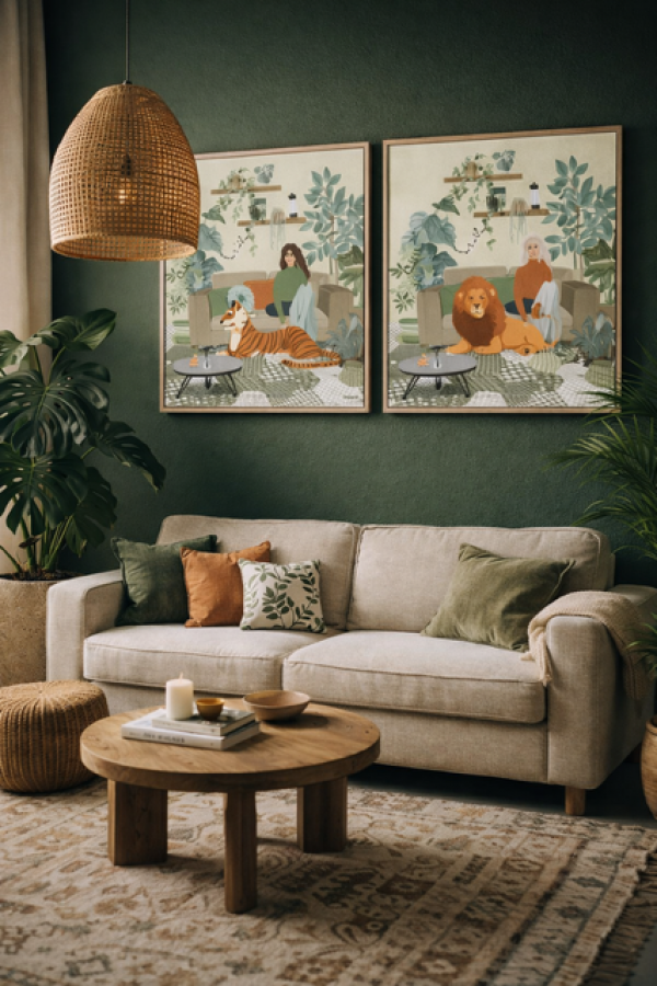 Obraz Jungle Living Room 80x80 cm - Item International