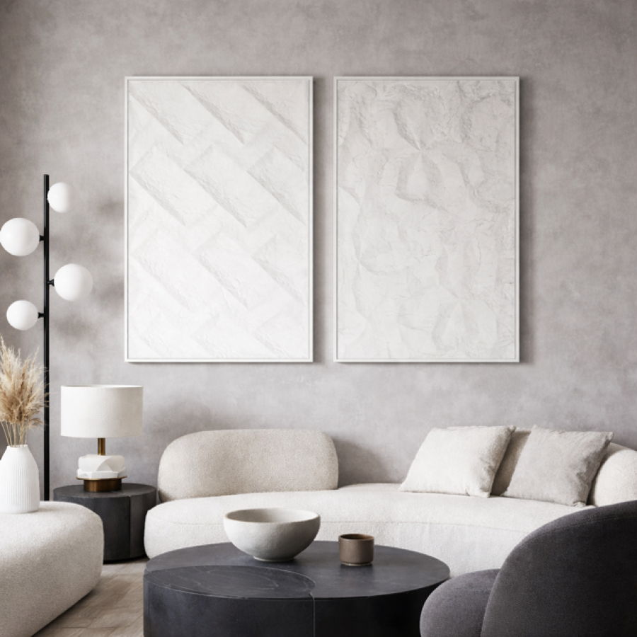 Obraz Relief biały 60x90 cm - Item International