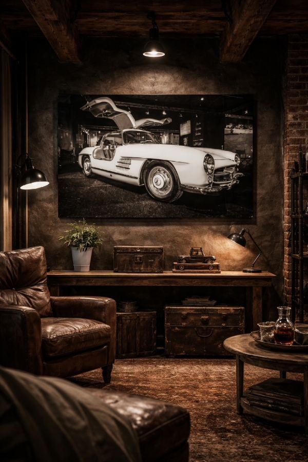 Obraz szklany Retro Car 120x80 cm