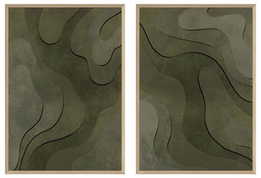 Obraz Waves 3D green 80x120 cm