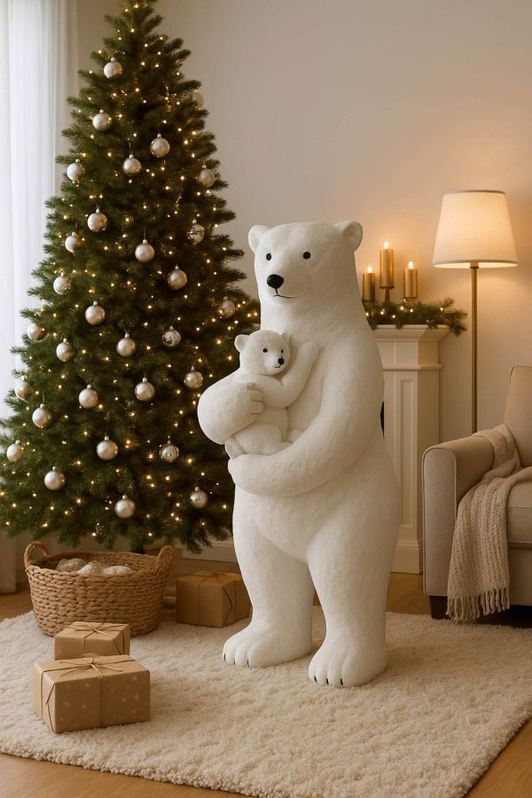 Ogromny pluszowy Miś polarny Mama z dzieckiem