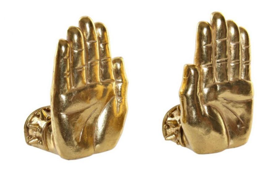 Podpórki do książek Hands złote