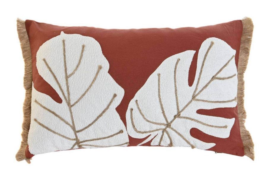 Poduszka dekoracyjna Jute Leaf terrakota