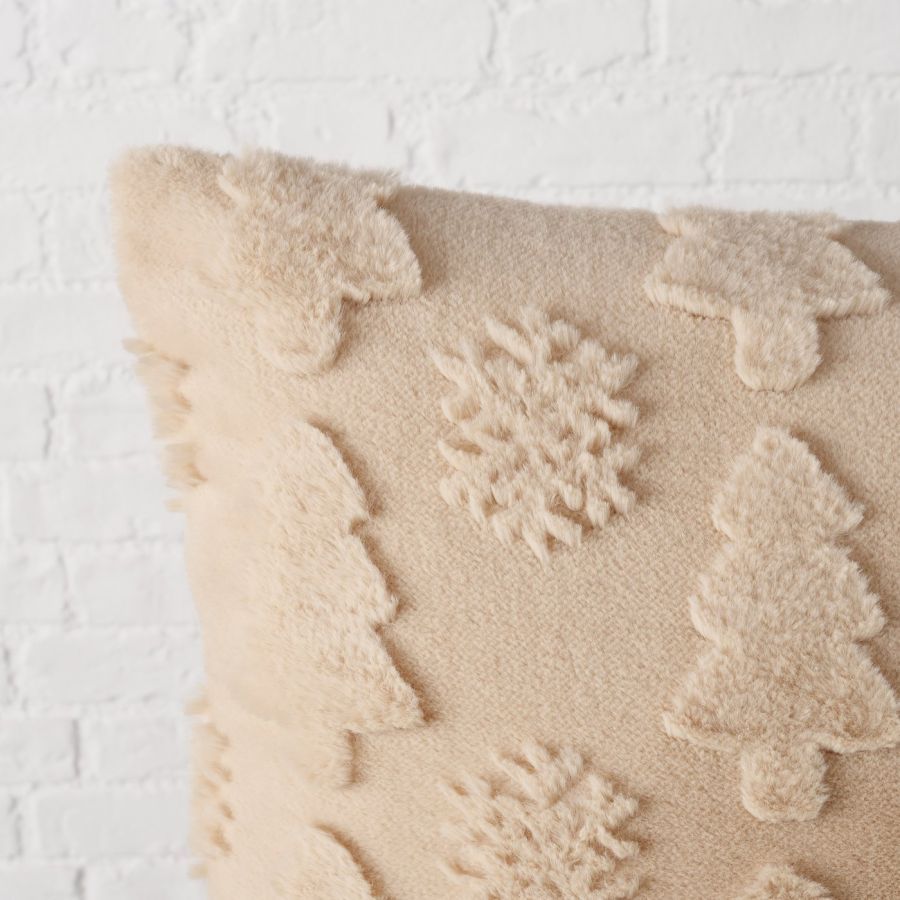 Poduszka dekoracyjna Winter Forest beżowa 45 x 45 cm