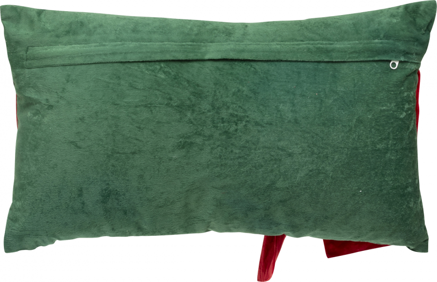 Poduszka Gift zielona z czerwoną kokardą