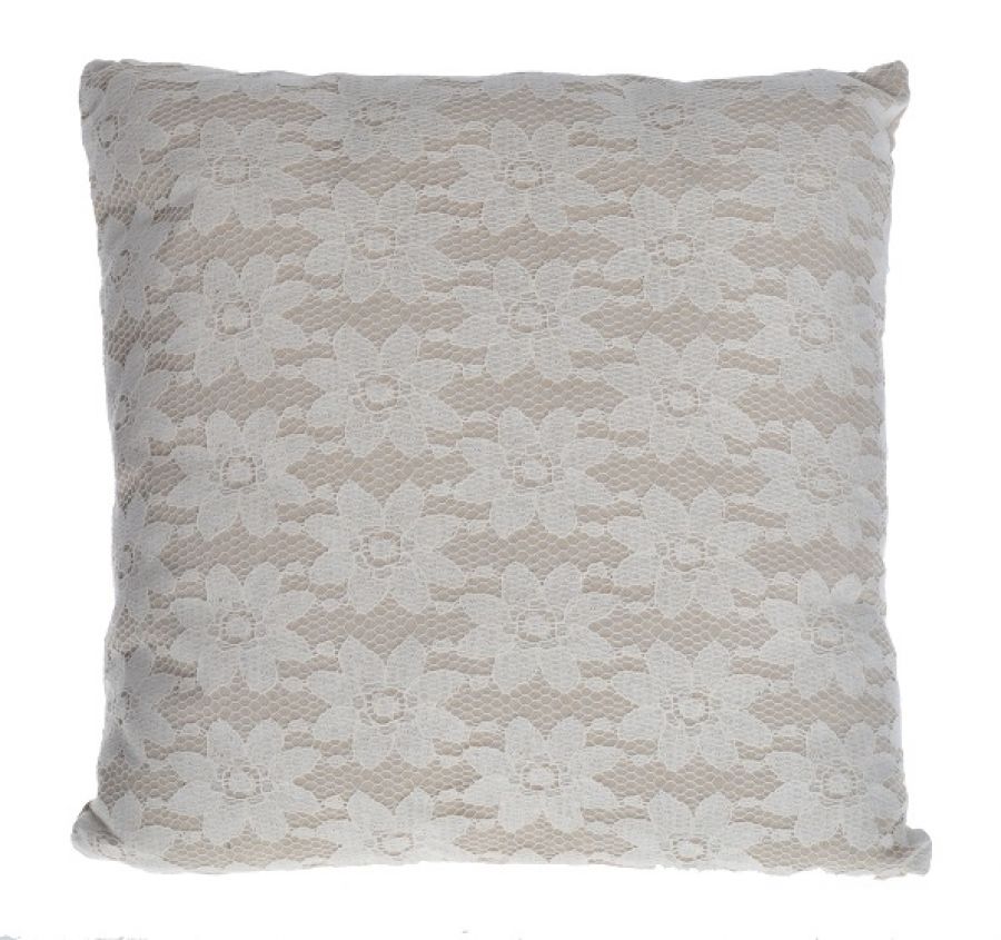 Poduszka retro Lace beżowa 
