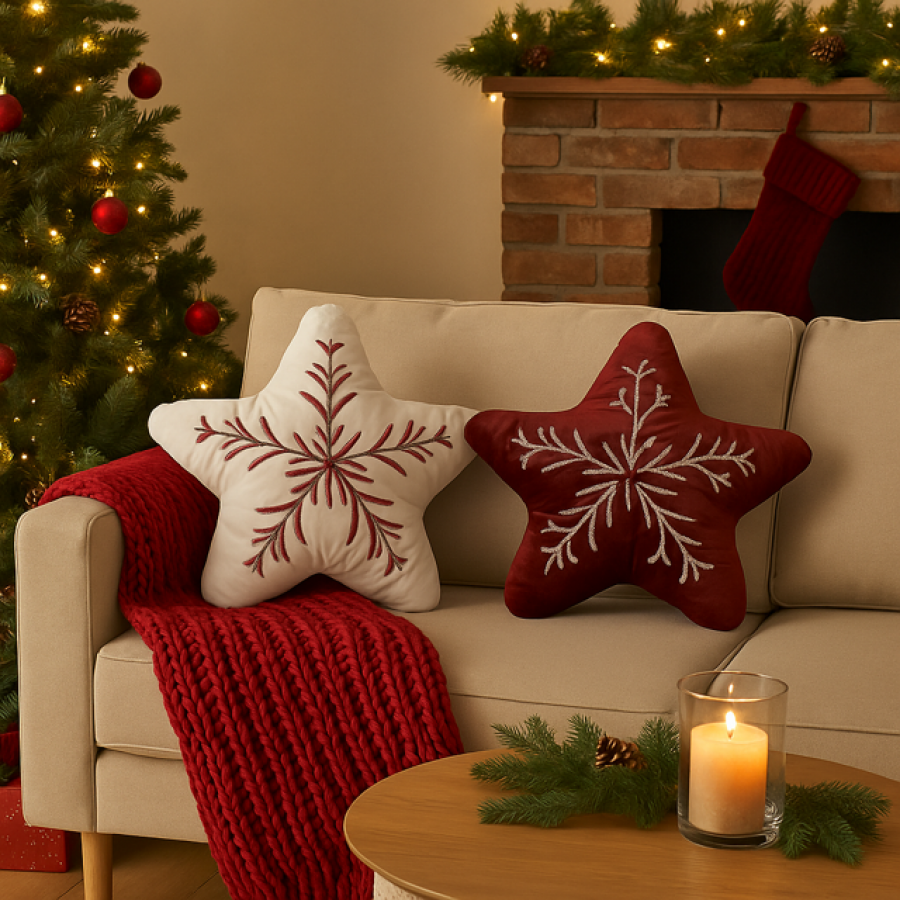 Poduszka Śnieżynka Gwiazda