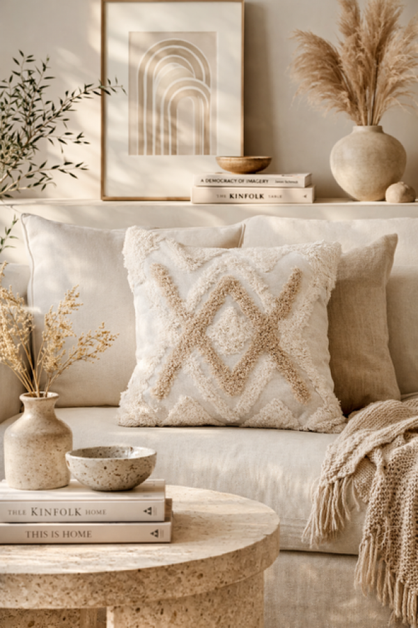 Poszewka na poduszkę tuftowana boho 40x40 cm - Atmosphera