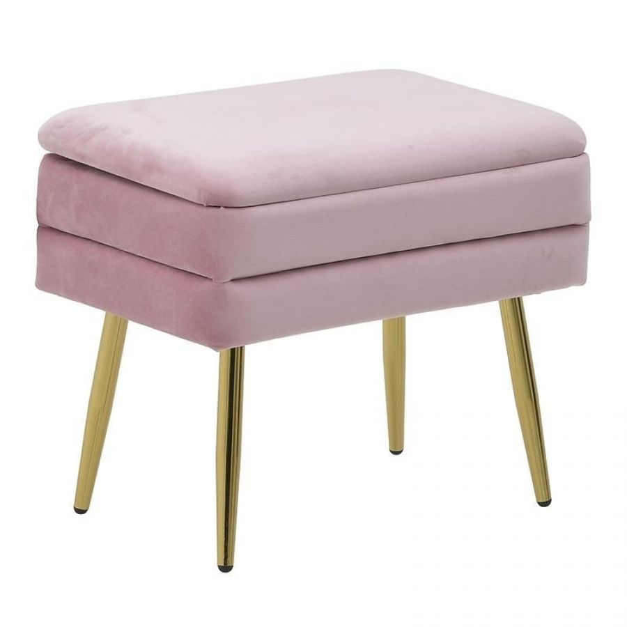 Puf aksamitny różowy 50cm - Inart