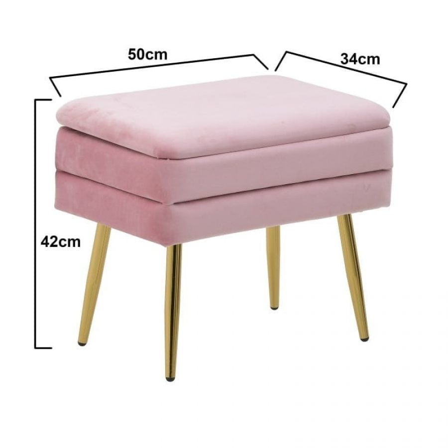 Puf aksamitny różowy 50cm - Inart