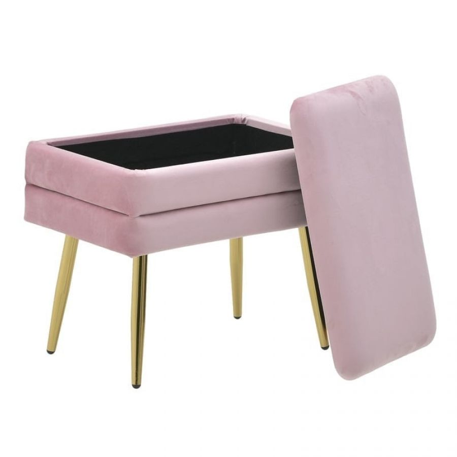 Puf aksamitny różowy 50cm - Inart