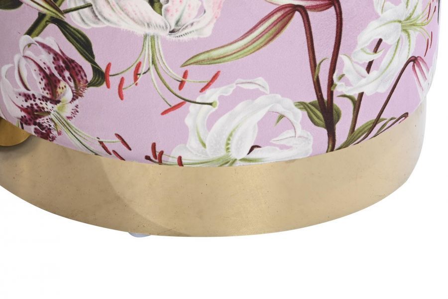 Puf aksamitny w kwiaty Fleurs  - Item International