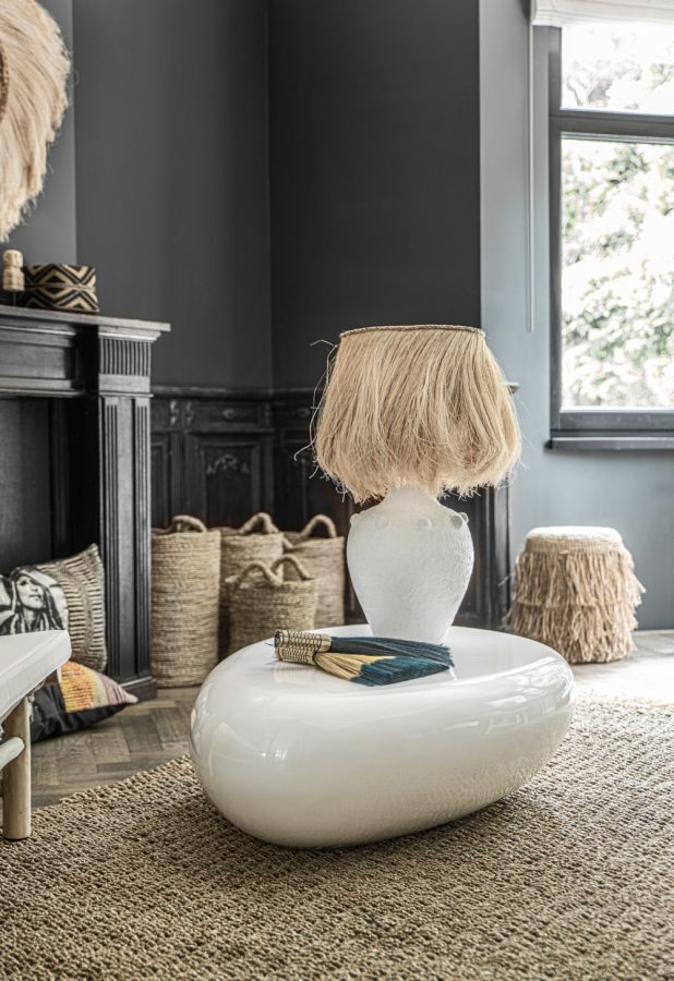 Puf boho Shaggy okrągły - Bazar Bizar